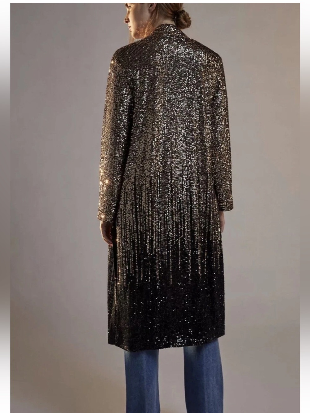 Anthropologie/BB Dakota Rose Gold and Black Sequin Duster - Picture 8 of 8
